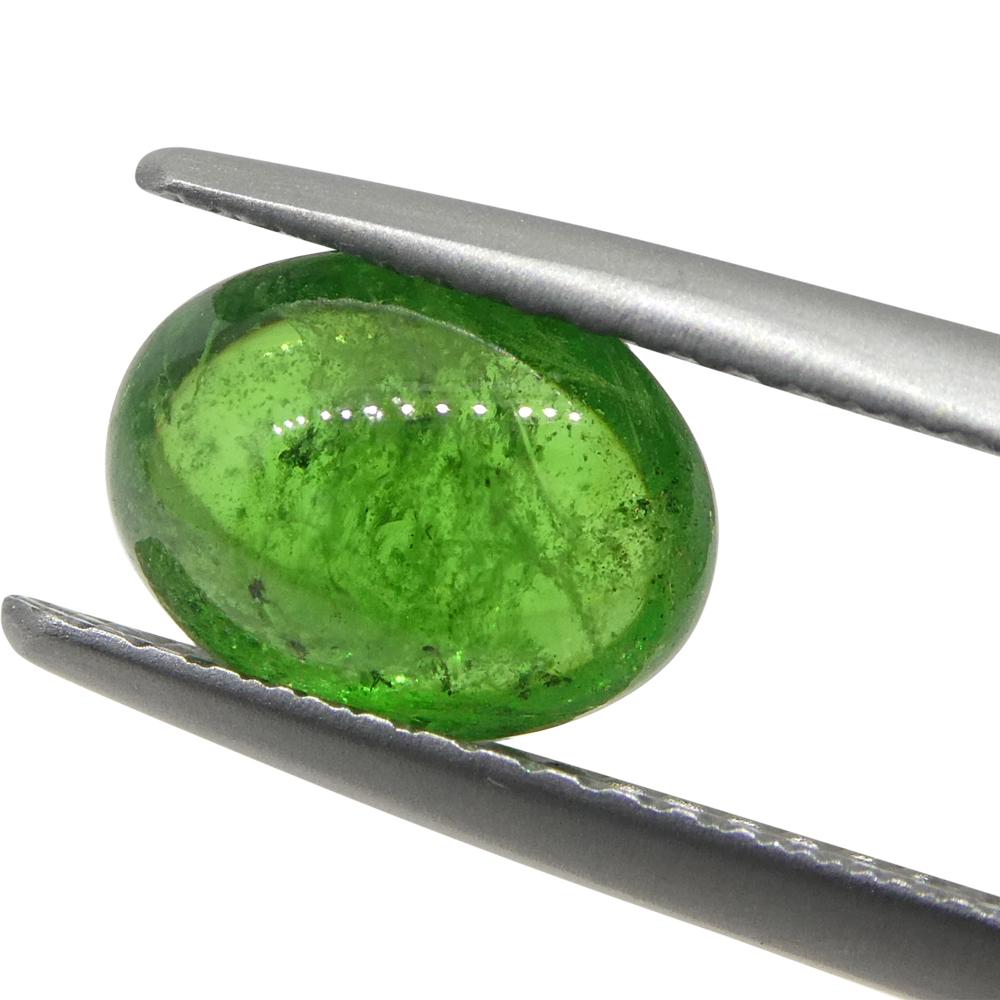 1.98ct Oval Cabochon Green Tsavorite Garnet from Kenya, Unheated For Sale 8