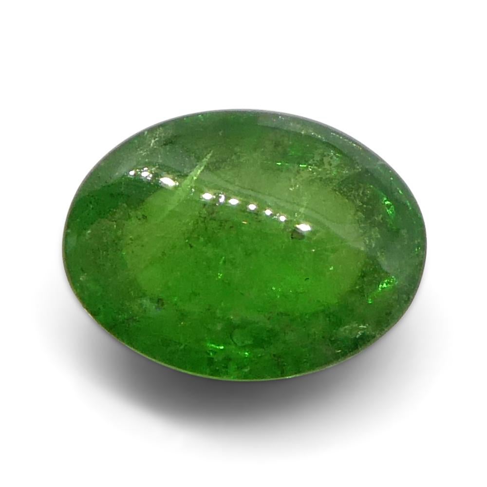 1.98ct Oval Cabochon Green Tsavorite Garnet from Kenya, Unheated In New Condition For Sale In Toronto, Ontario