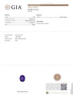 Spinelle violette ovale non chauffée de 1,98 carat certifiée par le GIA