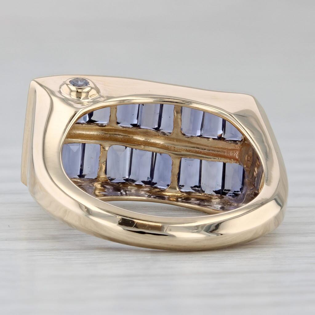 1.98ctw Iolite Tanzanite Ring 14k Yellow Gold Size 7 Abstract Cocktail In Good Condition For Sale In McLeansville, NC