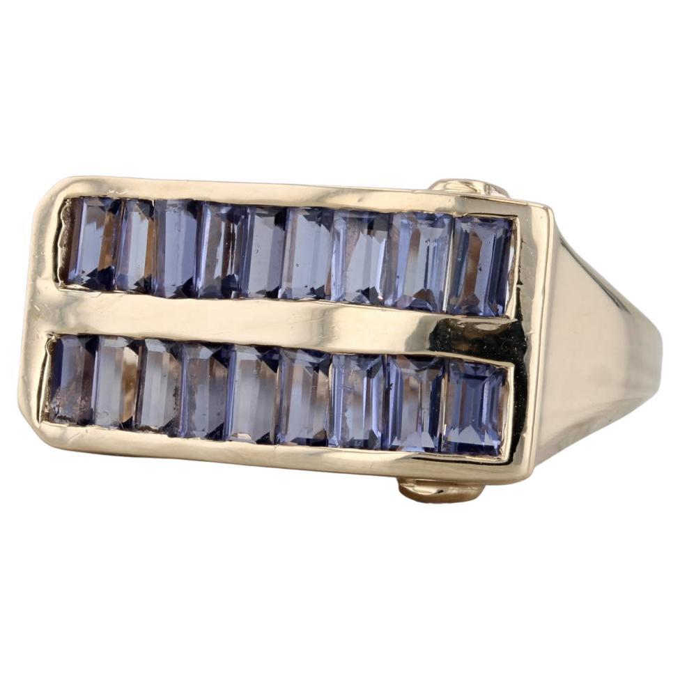 1.98ctw Iolite Tanzanite Ring 14k Yellow Gold Size 7 Abstract Cocktail