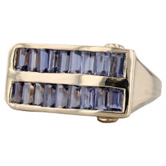 1.98ctw Iolita Tanzanita Anillo Oro Amarillo 14k Talla 7 Cocktail Abstracto