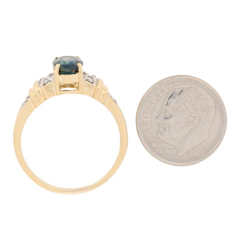 1.98ctw Oval Cut Sapphire & Diamond Ring, 18k Yellow Gold 1