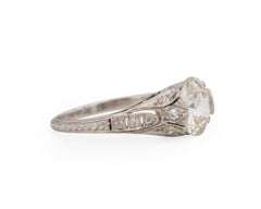 1.99 Carat Art Deco Diamond Platinum Engagement Ring