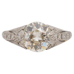 1,99 Karat Art Deco Diamant Platin Verlobungsring