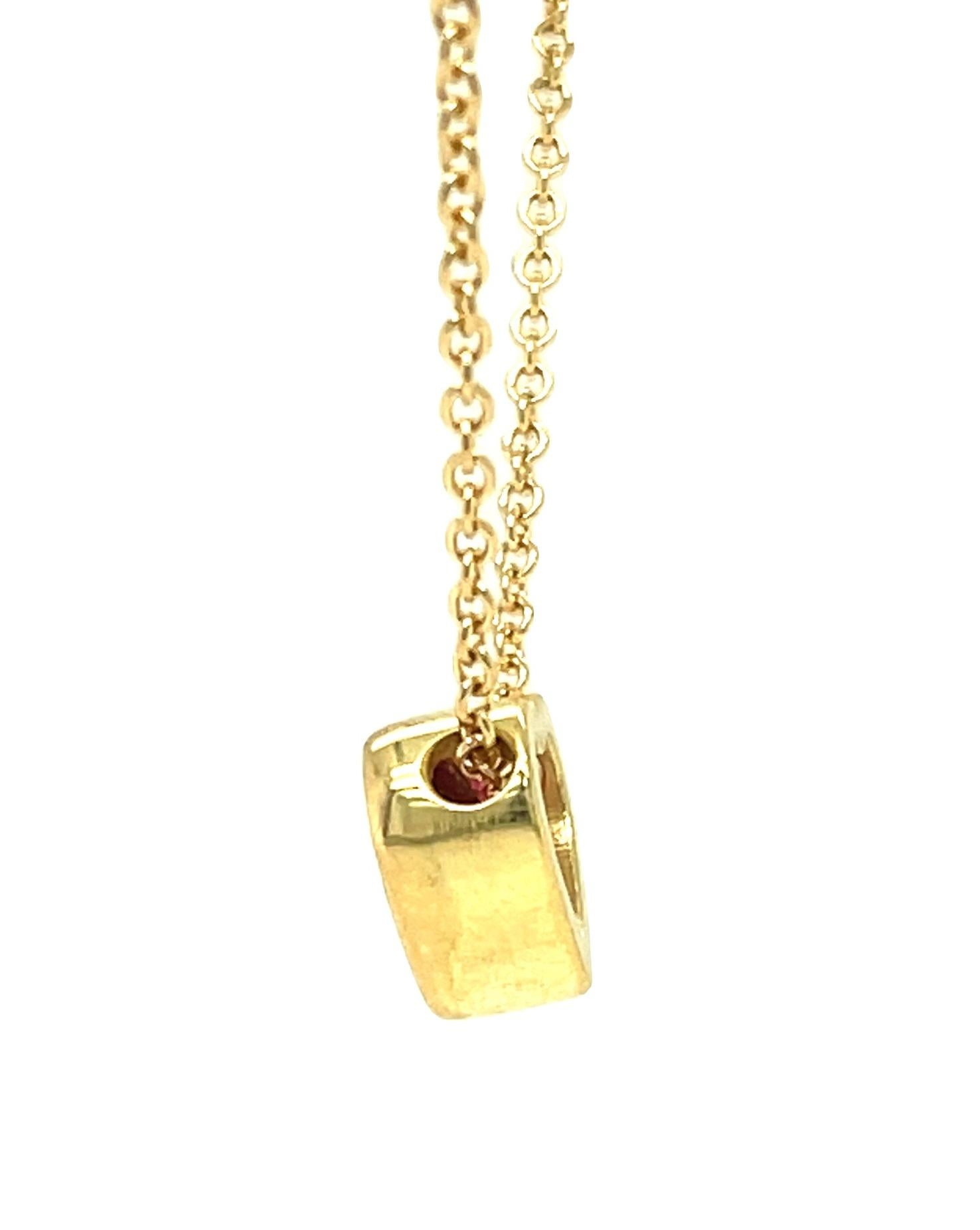1.99 Carat Heart Shaped Pink Rubellite Tourmaline Necklace in 18k Yellow Gold In New Condition For Sale In Los Angeles, CA