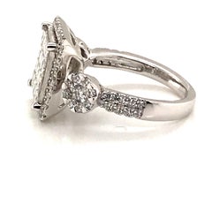 1.99 Carat Princess Cluster and Round Diamond Ring