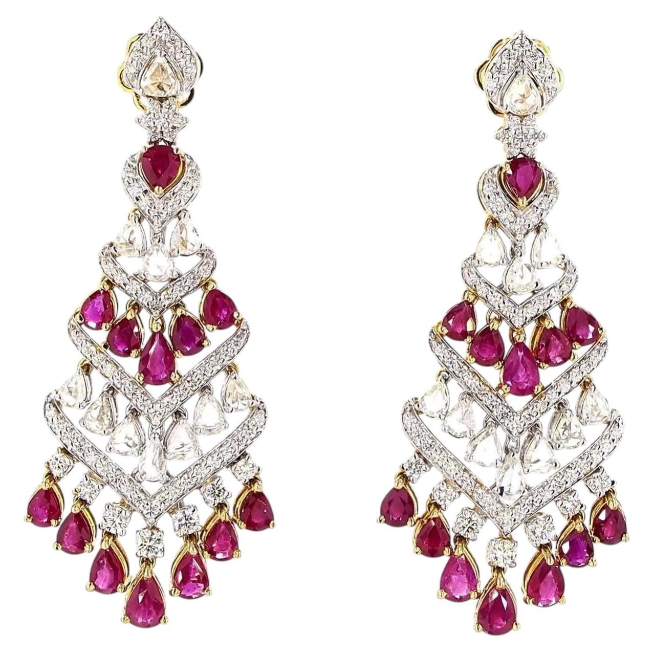 Orecchini in oro rosa con diamanti taglio brillante rotondo da 1,99 carati