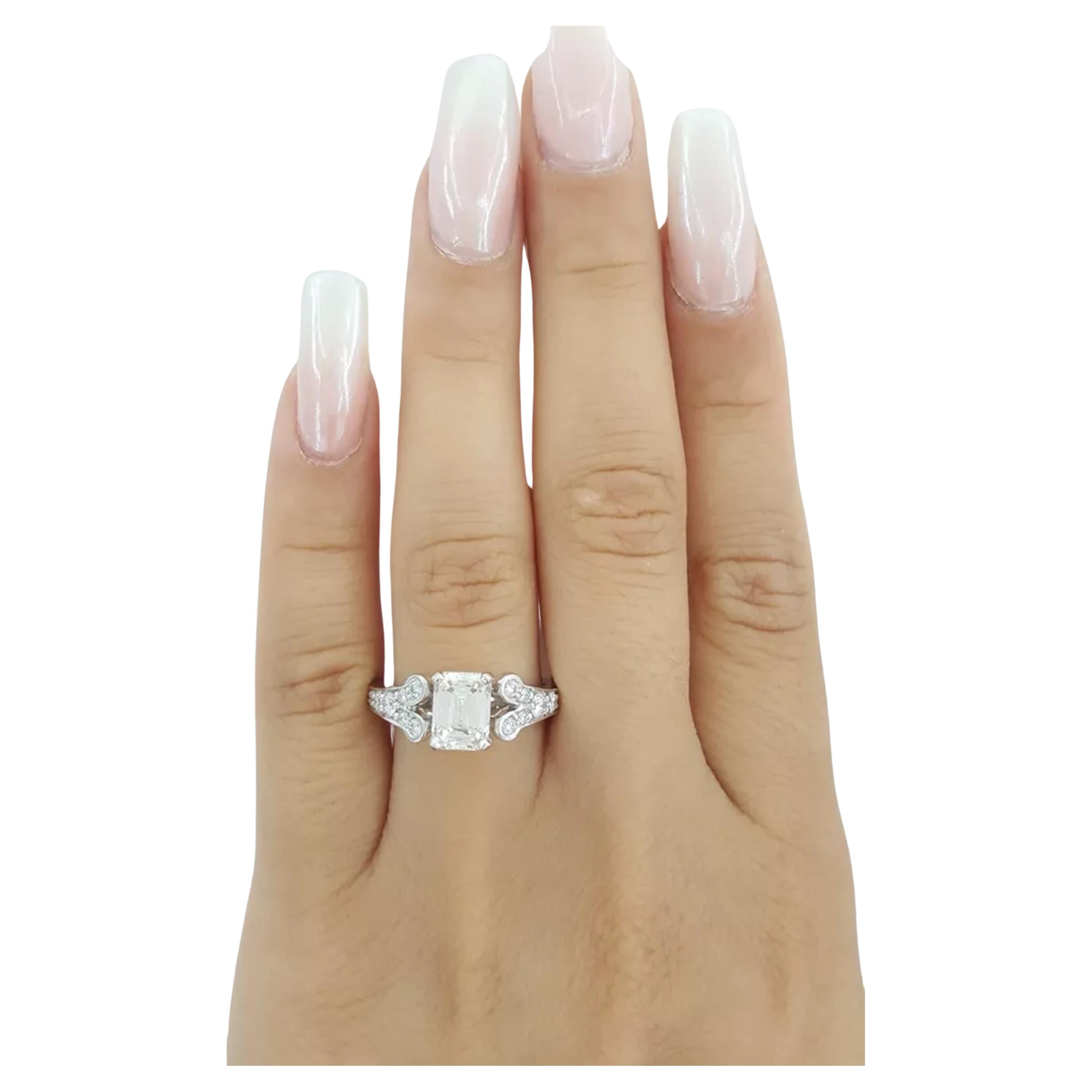 Radiant Cut 2 Carat Princess Cut  Rectangular Brilliant Diamond Engagement Ring For Sale