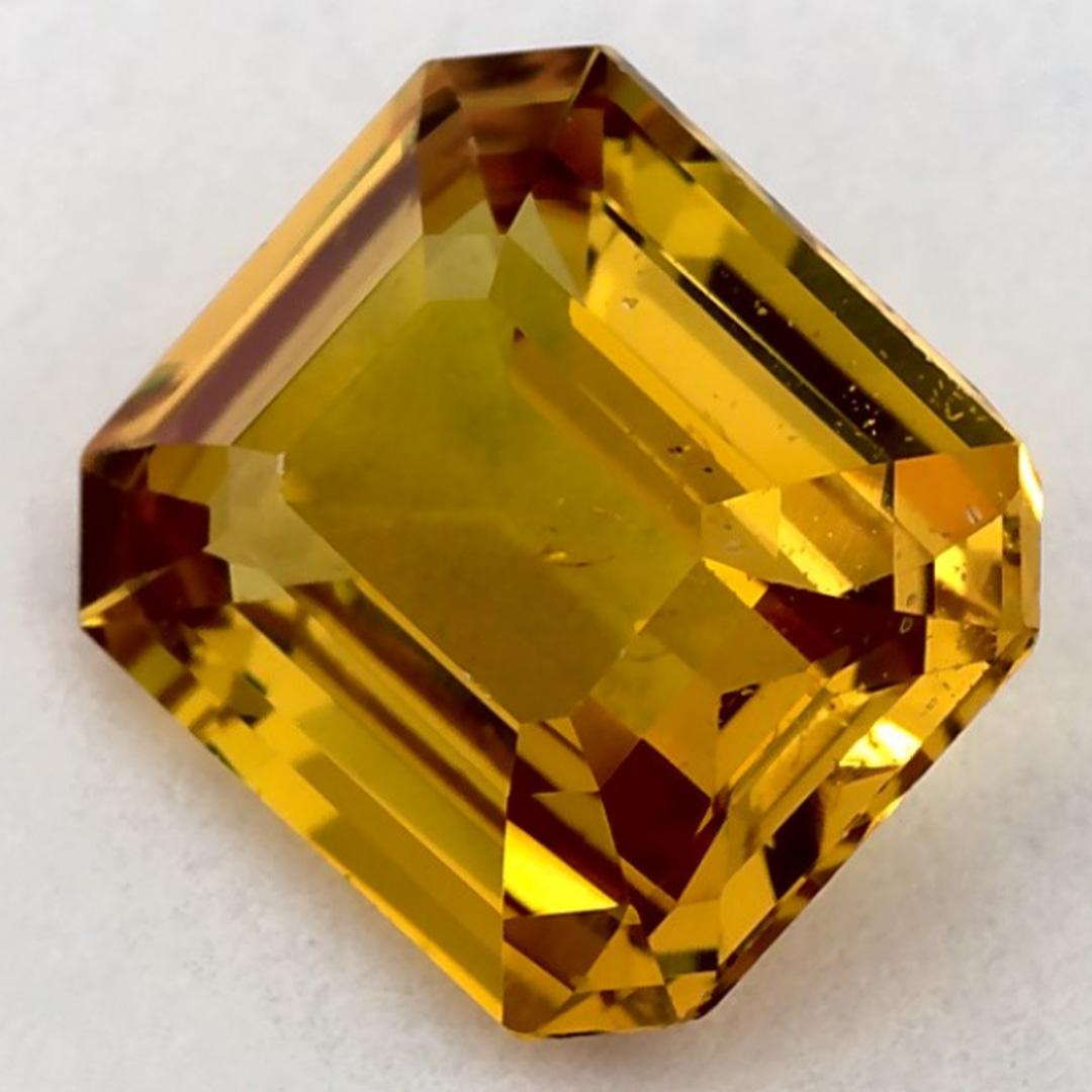 Taille octogone 1.99 Ct Yellow Sapphire Octagon Loose Gemstone (pierre précieuse en vrac) en vente