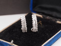 1990 14K White Gold 1.60cttw Round/Baguette Diamond Earrings
