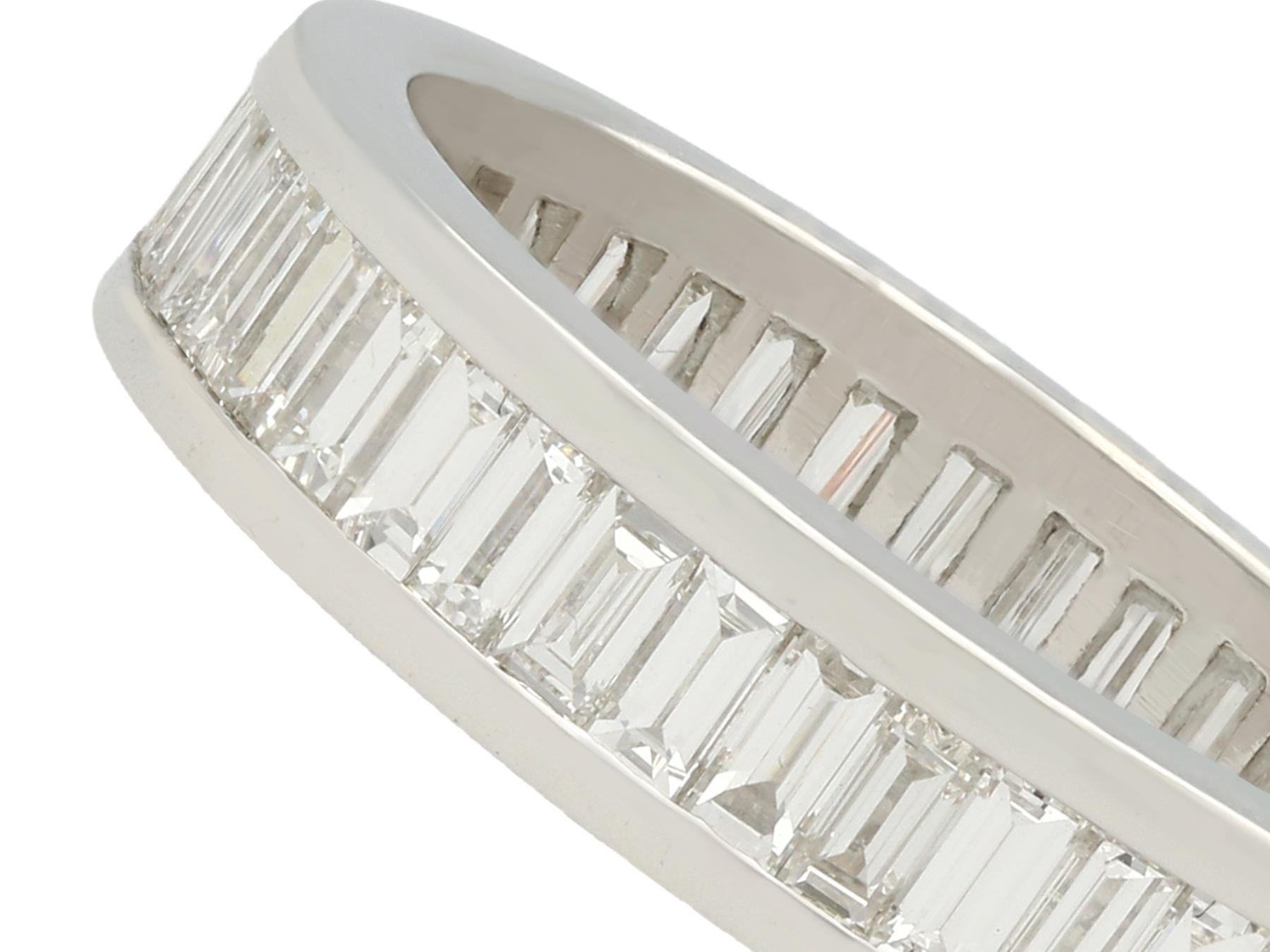 Baguette Cut 2.20 Carat Diamond and White Gold Full Eternity Ring