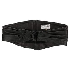 1990 Azzedine Alaia Black Lamb Leather Corset Belt 