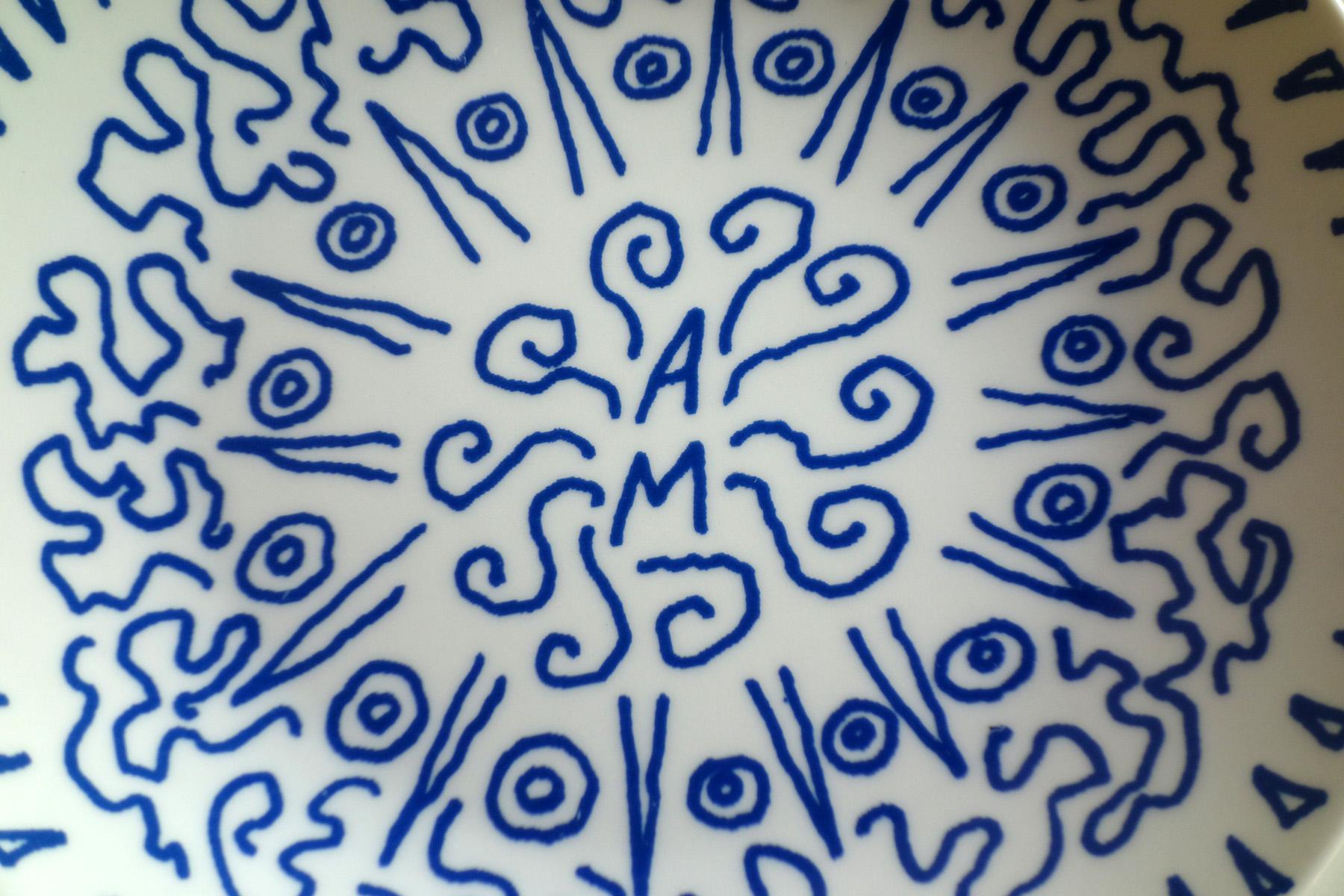 Fine XX secolo 1990 Alessandro Mendini Fax Corradi Rasulo Piatto in ceramica di design italiano in vendita