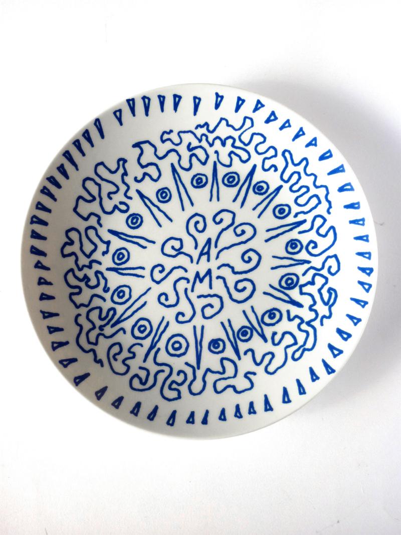 1990 Alessandro Mendini Fax Corradi Rasulo Piatto in ceramica di design italiano in vendita 2