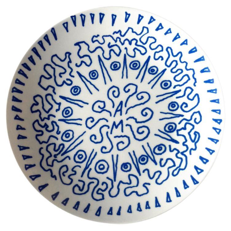 1990 Alessandro Mendini Fax Corradi Rasulo Plato de cerámica de diseño italiano