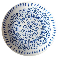 1990 Alessandro Mendini Fax Corradi Rasulo Piatto in ceramica di design italiano