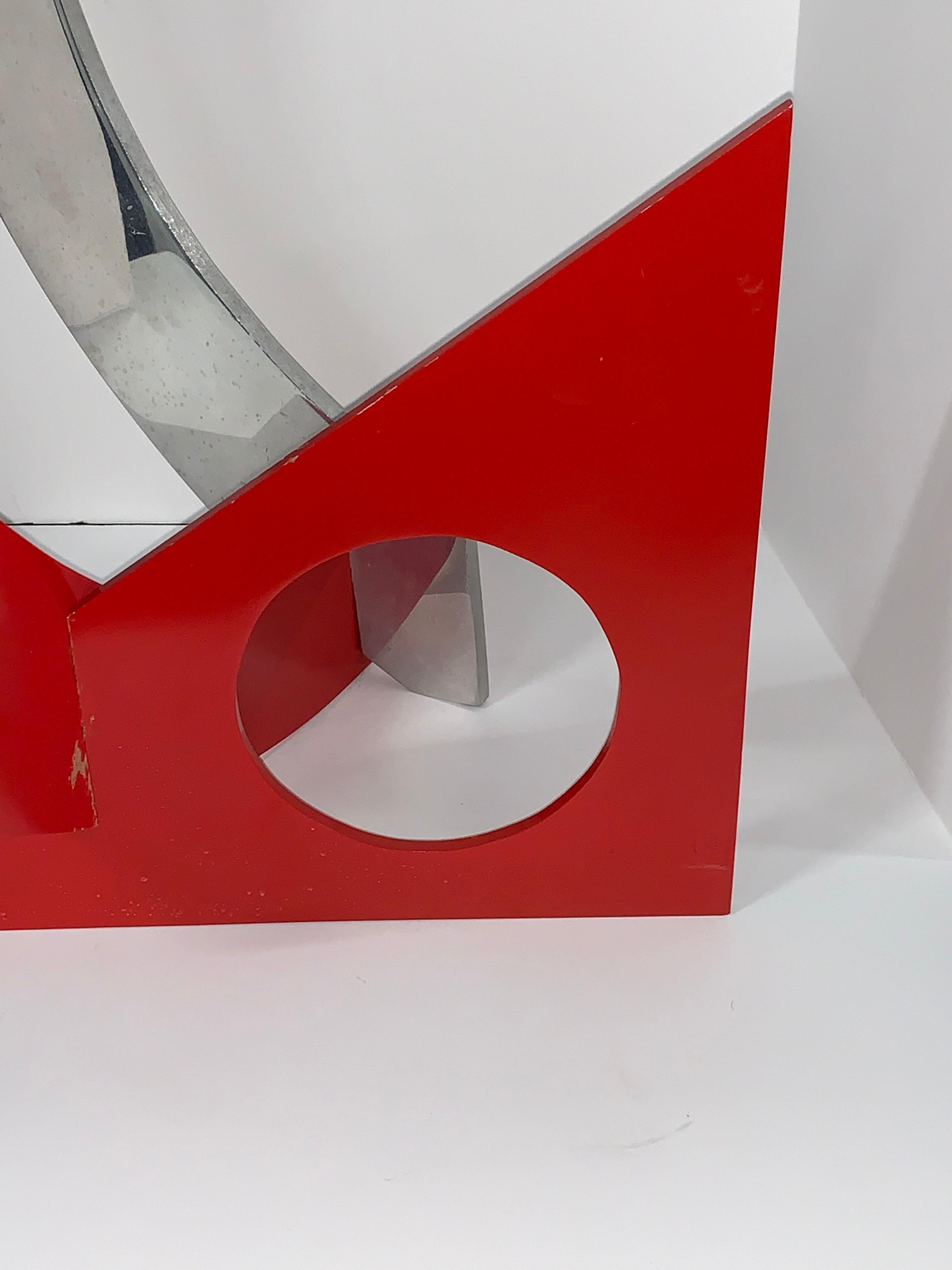 1990 Aluminum Frank Riggs Geometric Sculpture In Good Condition For Sale In Palm Springs, CA