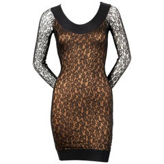 1990 AZZEDINE ALAIA black lace runway dress