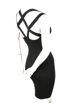 1990 AZZEDINE ALAIA black RUNWAY dress with strappy back