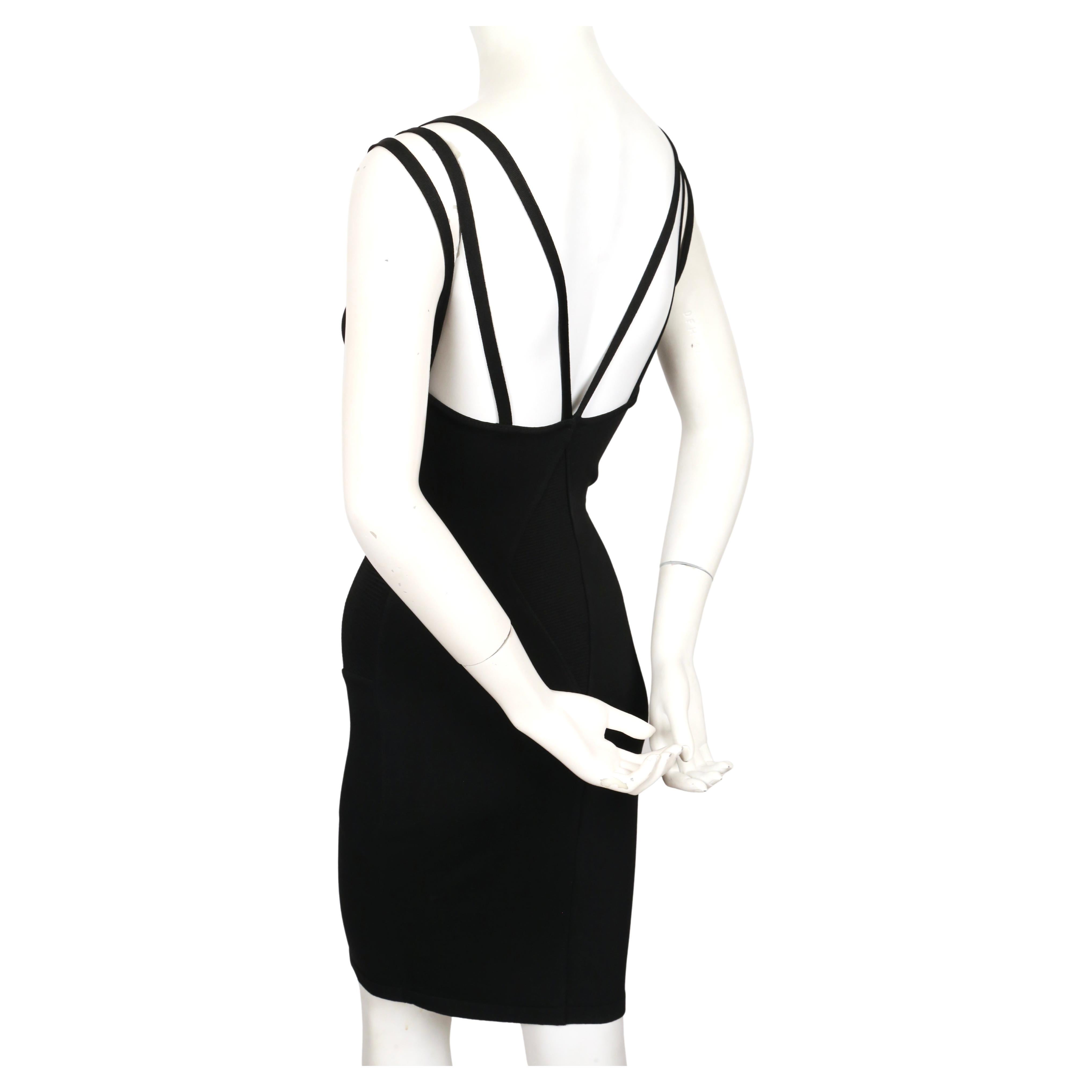1990 AZZEDINE ALAIA black runway dress with strappy back For Sale 2