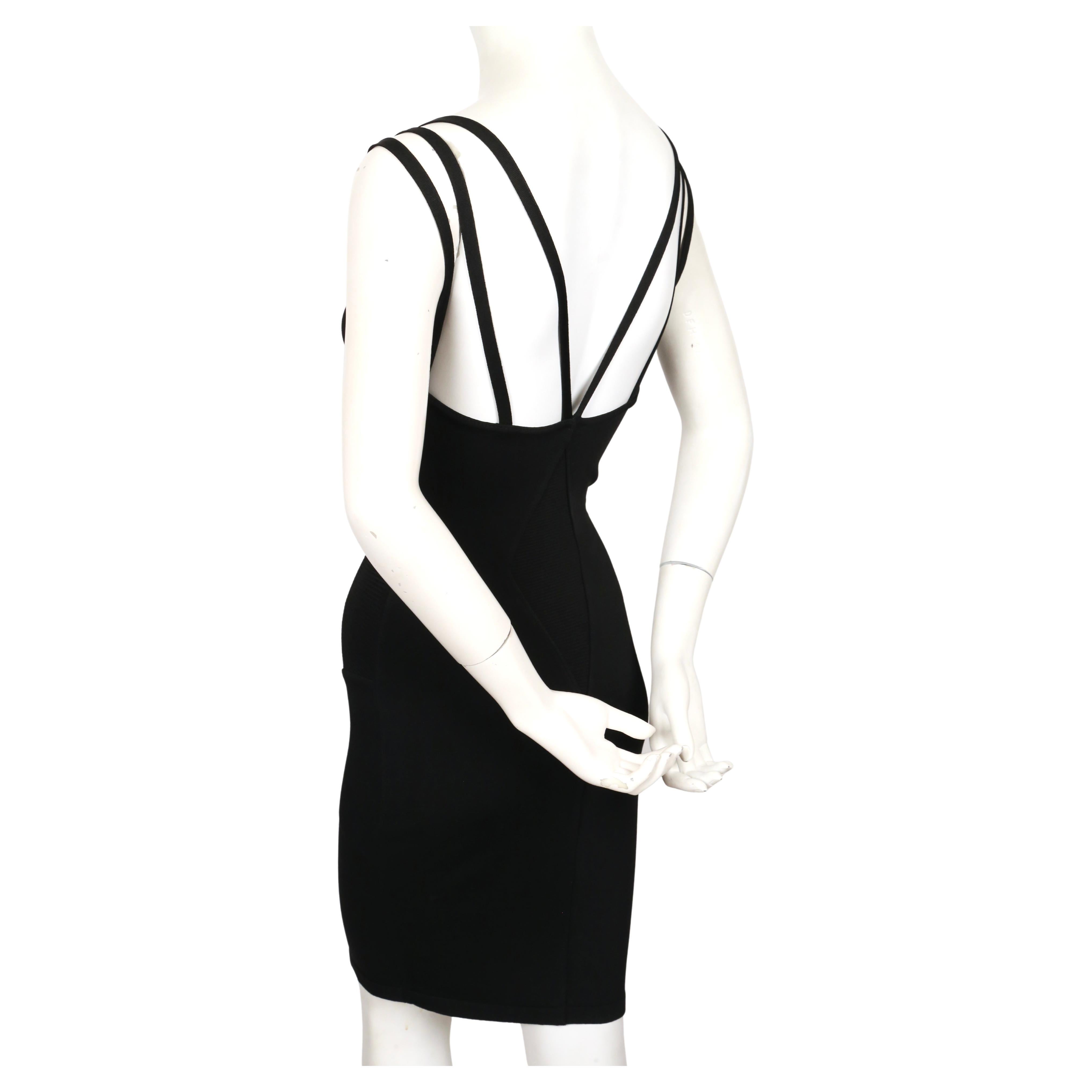 1990 AZZEDINE ALAIA black runway dress with strappy back For Sale 1