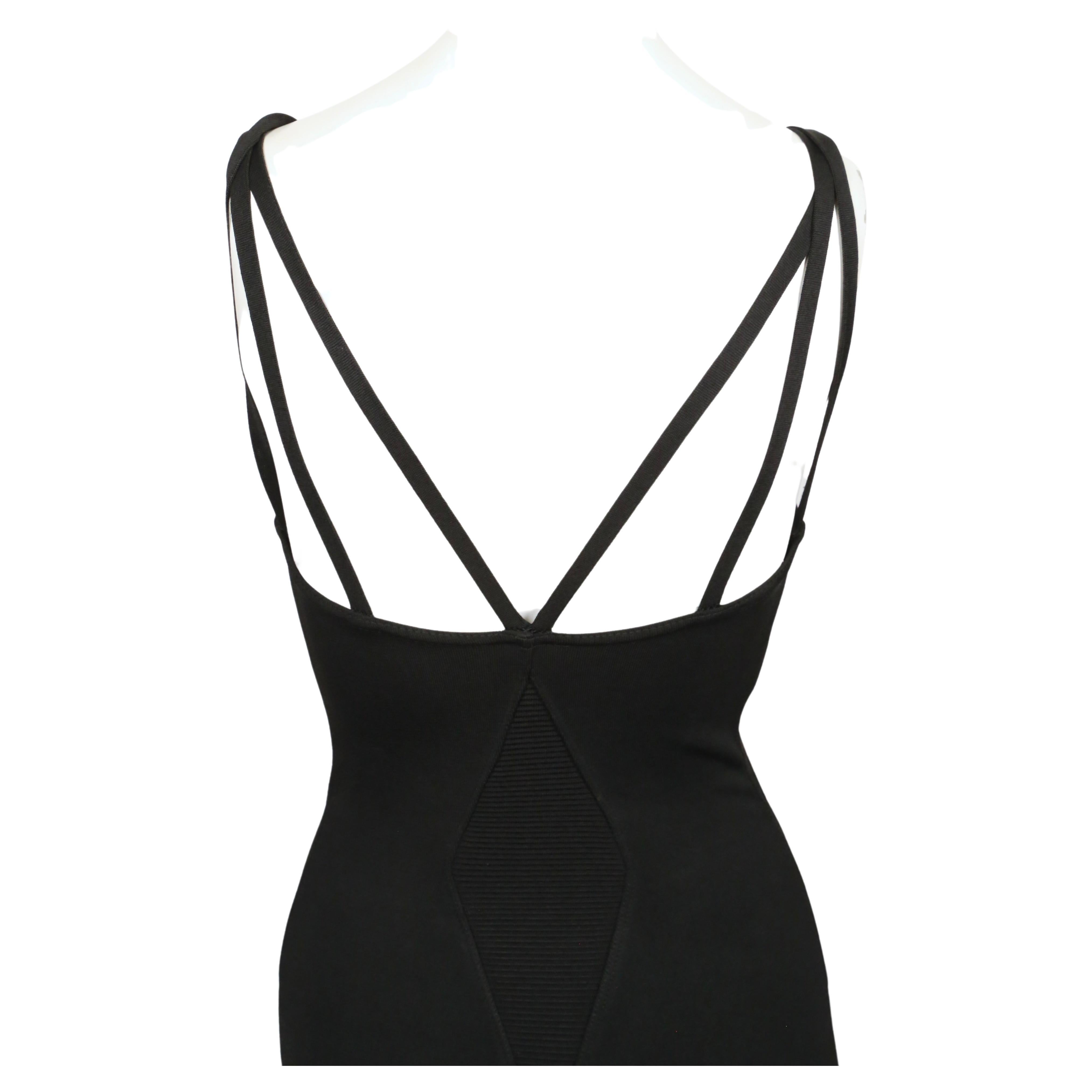 1990 AZZEDINE ALAIA black runway dress with strappy back For Sale 4