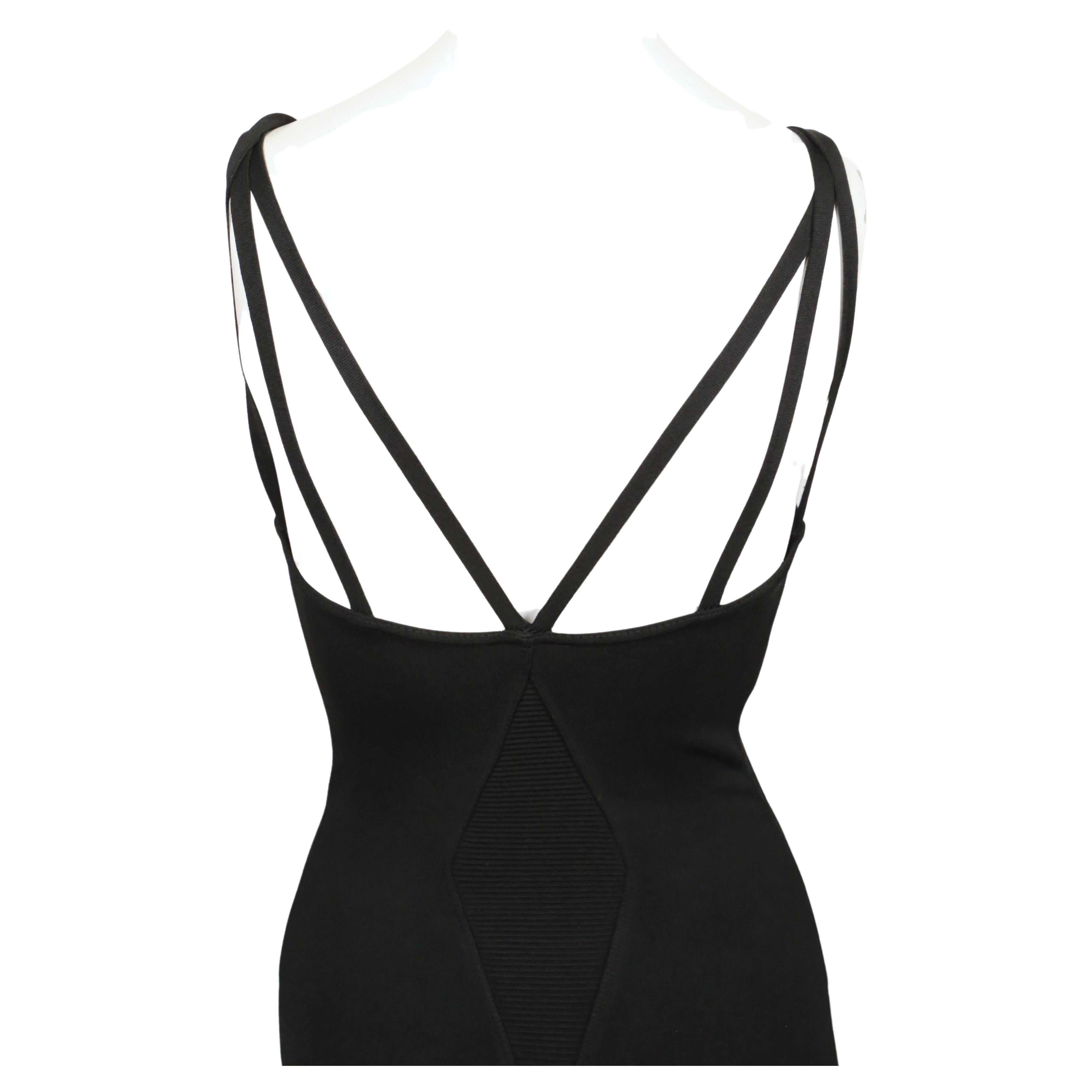 1990 AZZEDINE ALAIA black runway dress with strappy back For Sale 3