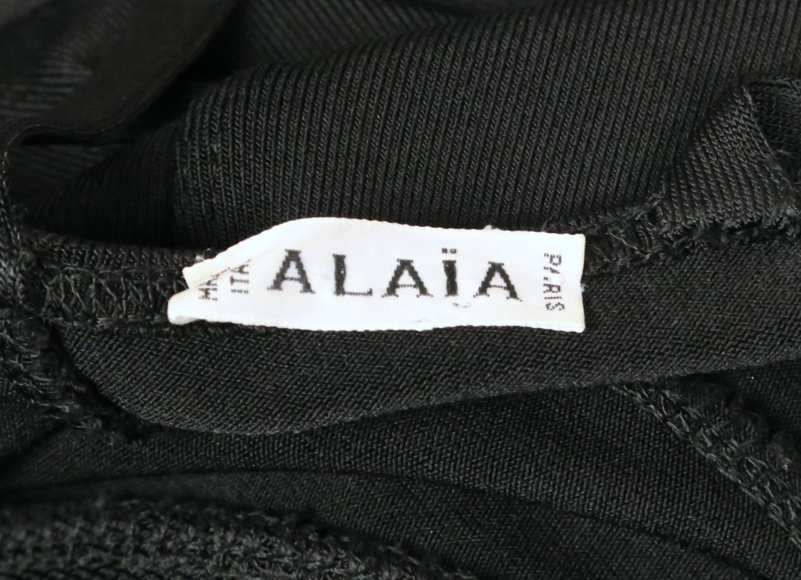 1990 AZZEDINE ALAIA black runway dress with strappy back For Sale 5