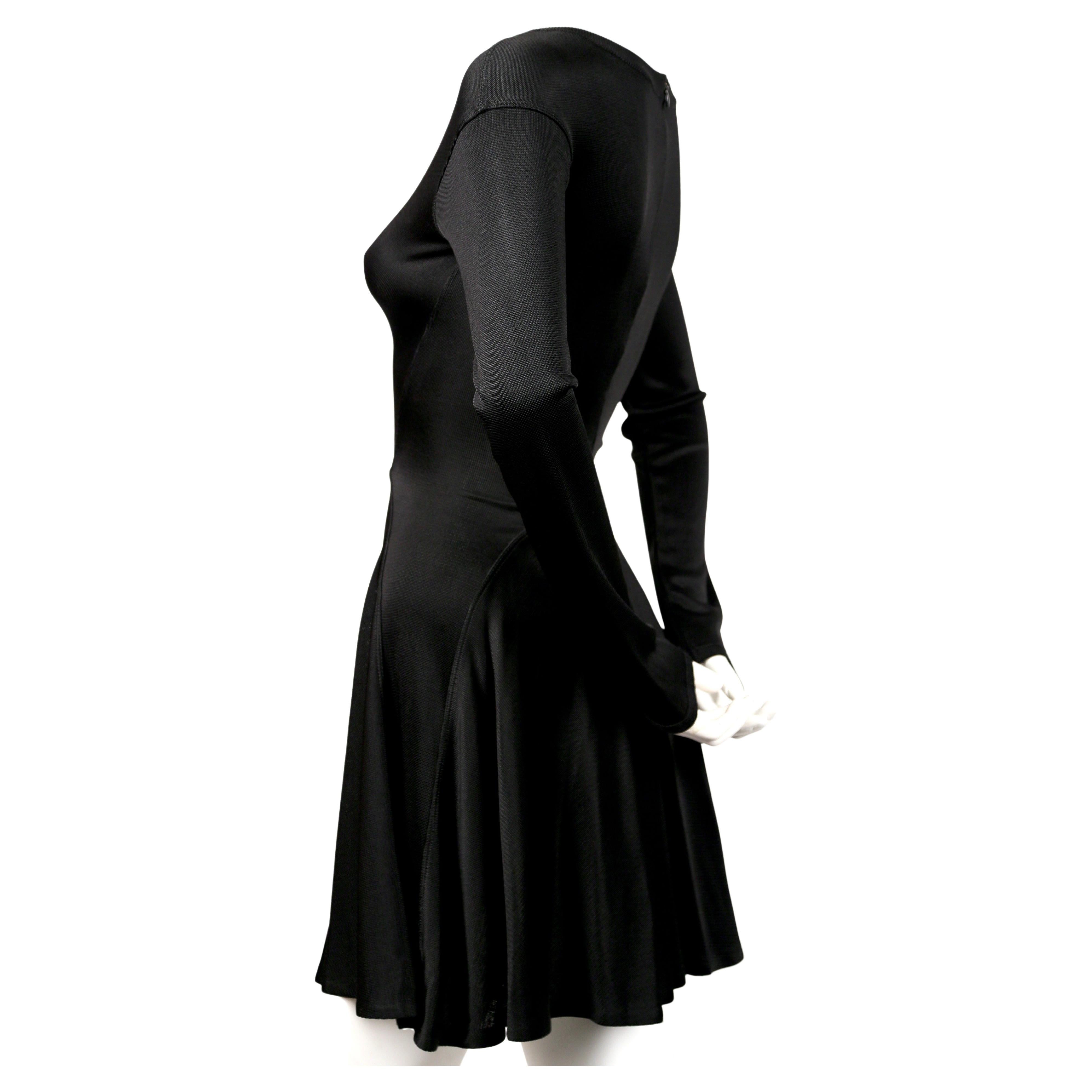 Women's 1990 AZZEDINE ALAIA black seamed mini dress with full skirt  For Sale