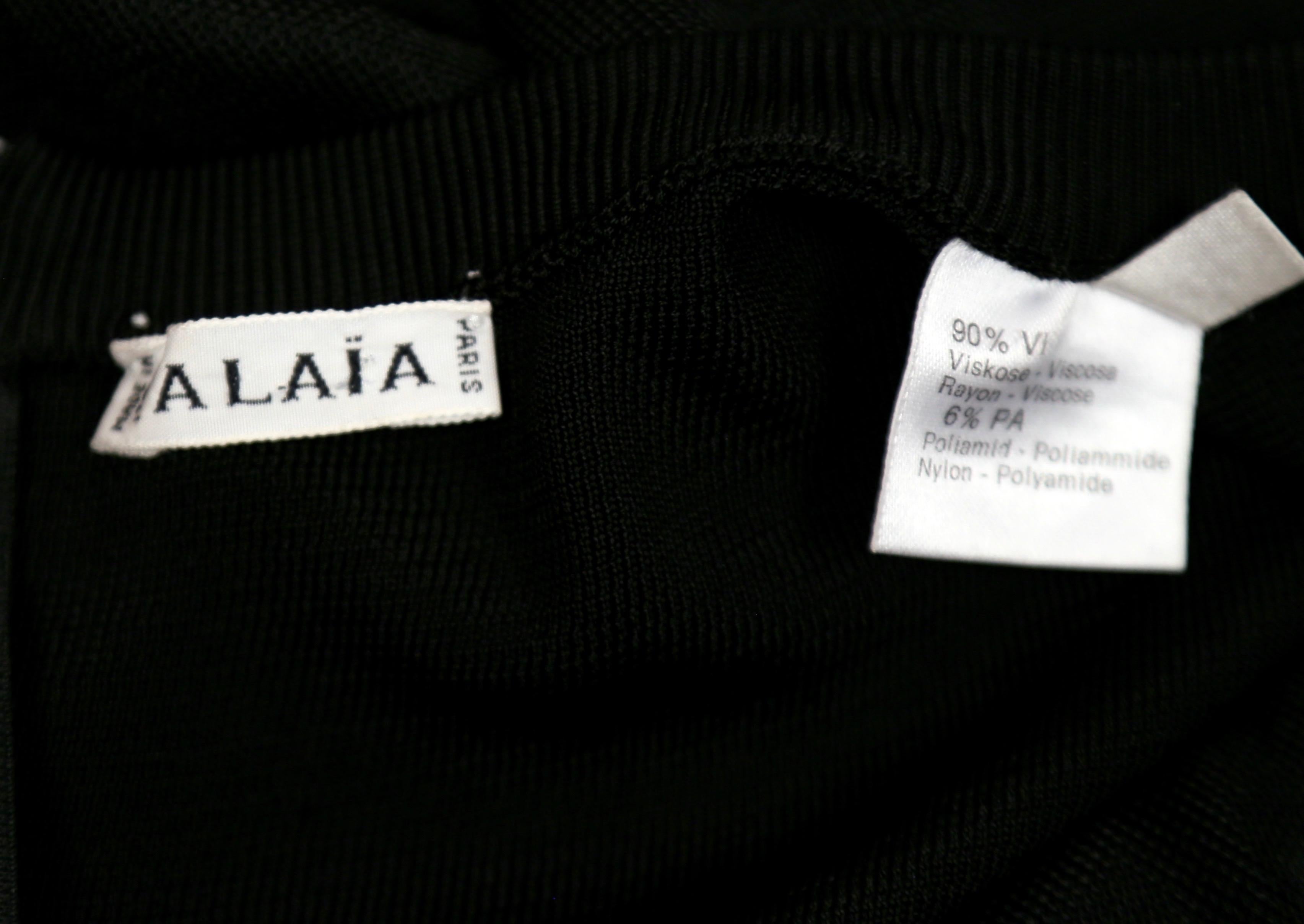 1990 AZZEDINE ALAIA black seamed mini dress with full skirt  For Sale 2