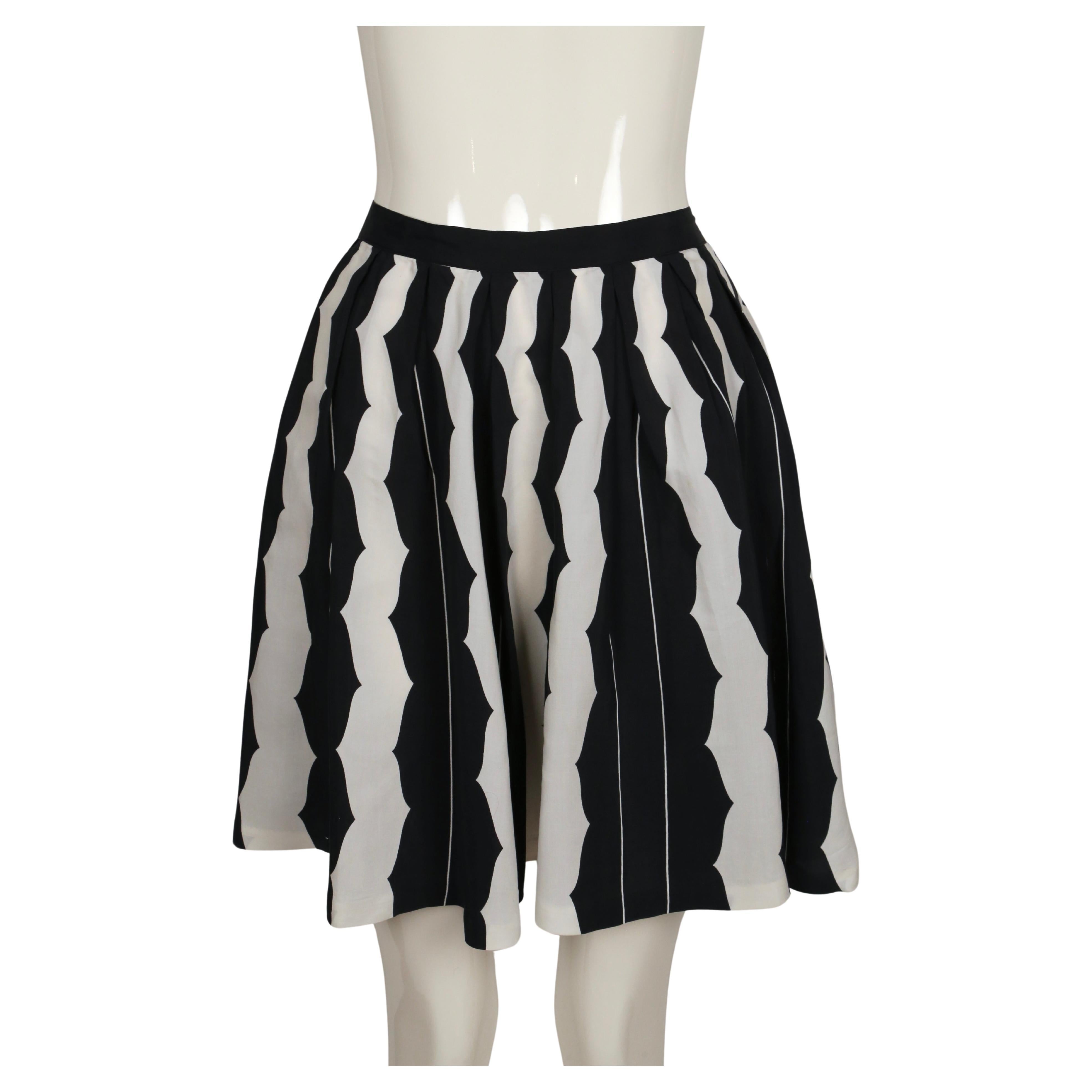 Gris AZZEDINE ALAÏA jupe de défilé imprimée bleu marine profond 1990 en vente