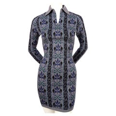 1990 Azzedine Alaia woven abstract floral mini RUNWAY dress