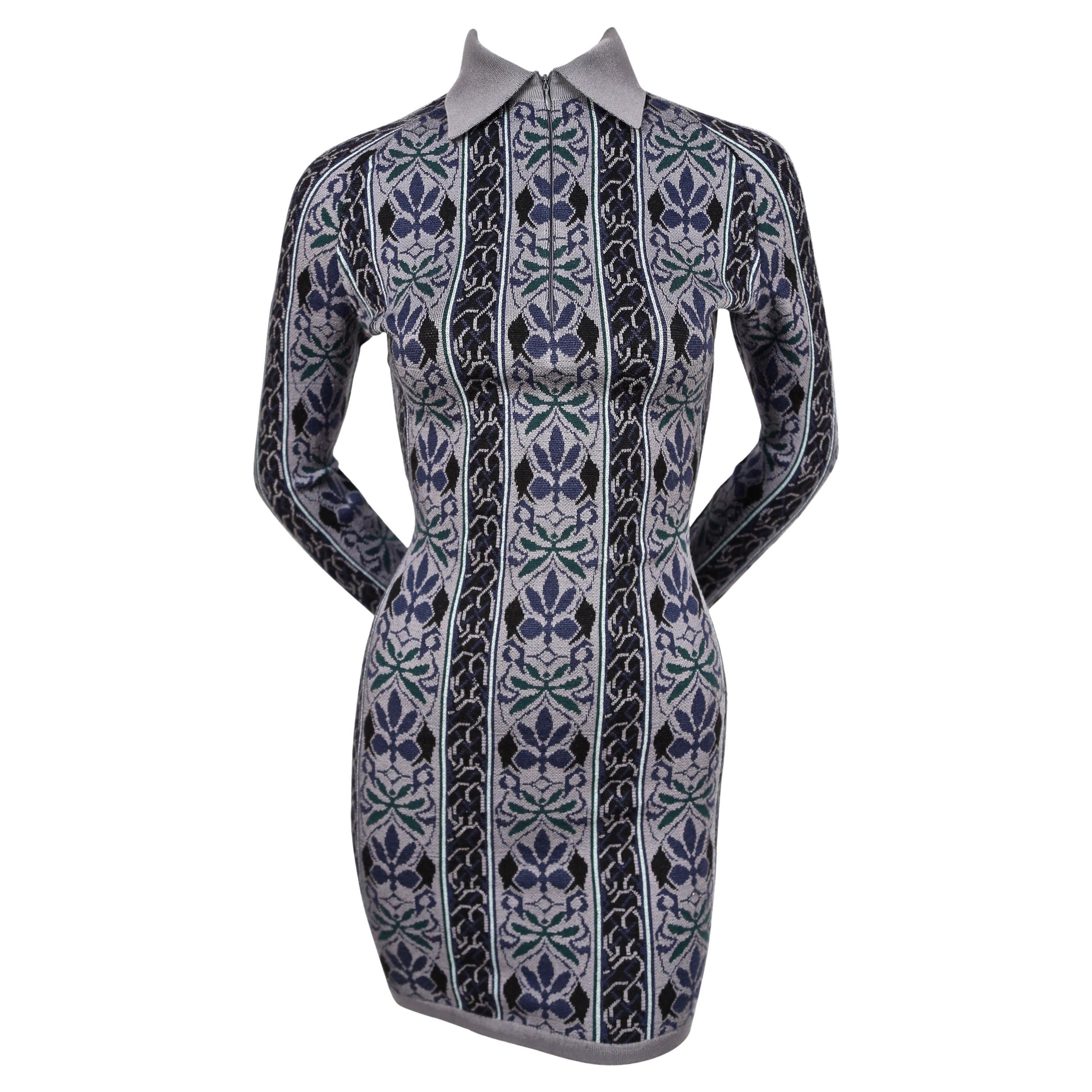 1990 Azzedine Alaia mini abito floreale astratto intrecciato RUNWAY