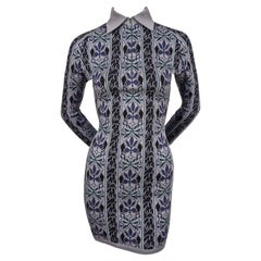 1990 Azzedine Alaia woven abstract floral mini RUNWAY dress