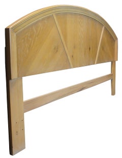 1990 Berhardt Blonde Oak King or California King Demilune Bed Headboard