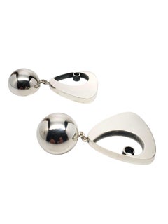 1990 Brenda Schoenfeld Mexico Sterling Silver Modernist Clip On Earrings #20759