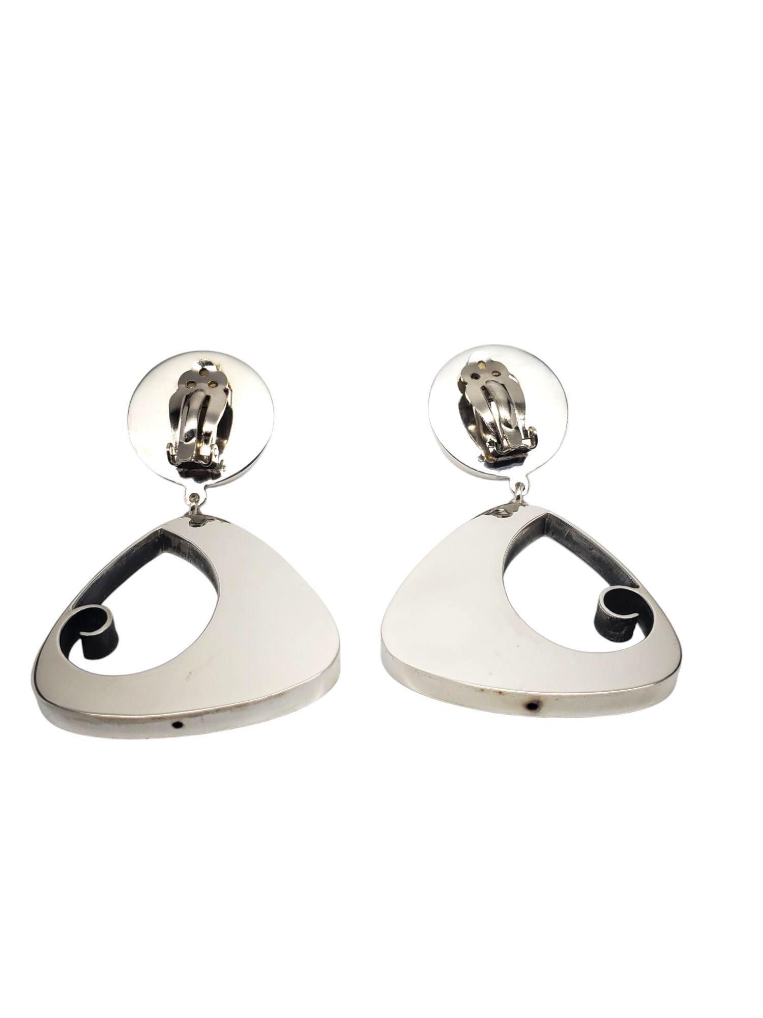 Donna 1990 Brenda Schoenfeld Messico Orecchini Modernisti in Argento #20759 in vendita