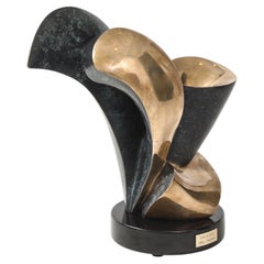 1990 Bronze Abstract Sculpture "Signed And Dated"