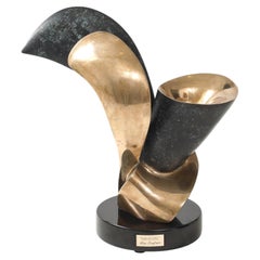 1990 Bronze Abstract Sculpture "Signed And Dated"