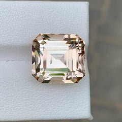 19.90 Carat Natural Loose Light Golden Color Topaz Emerald Cut Pakistan Gemstone
