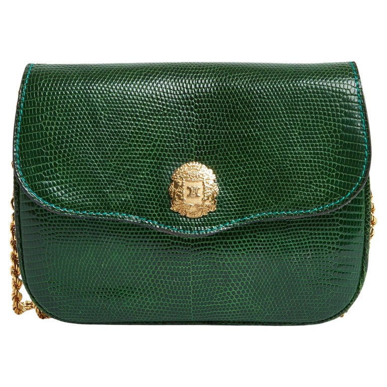 1990 Celine Green Precious bag clutch For Sale at 1stDibs
