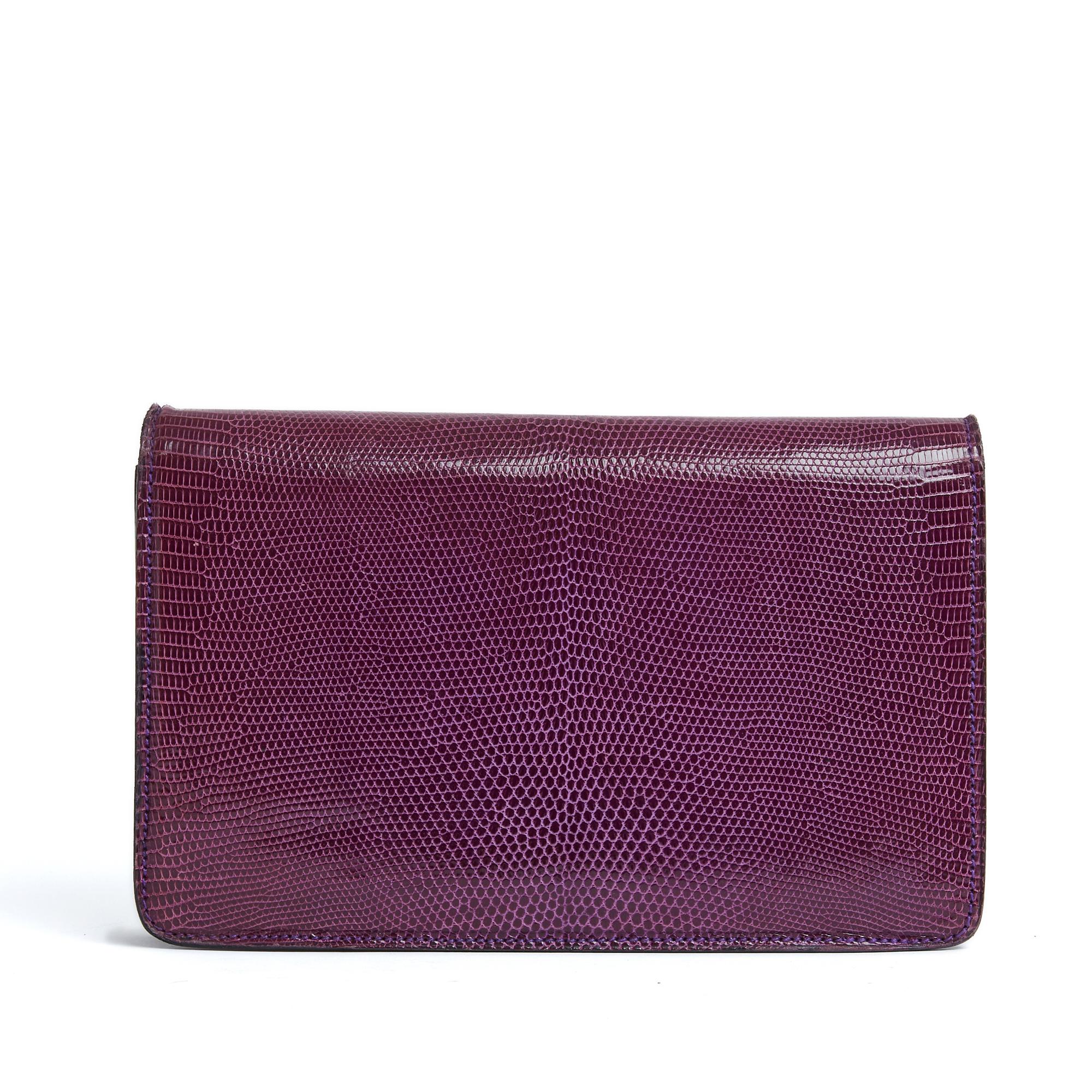 1990 Celine Purple Precious bag clutch In Good Condition In PARIS, FR