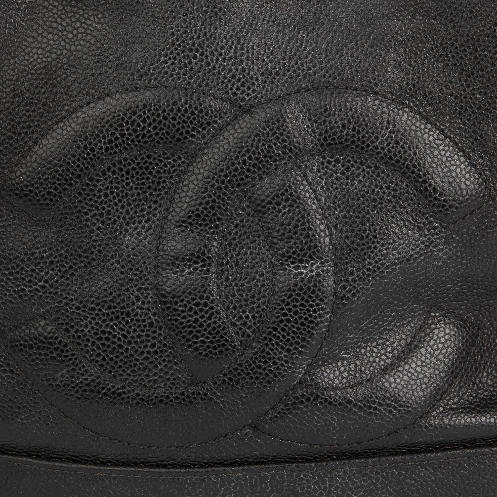 1990 Chanel Black Cavair Leather Vintage Timeless Single Strap Backpack 2