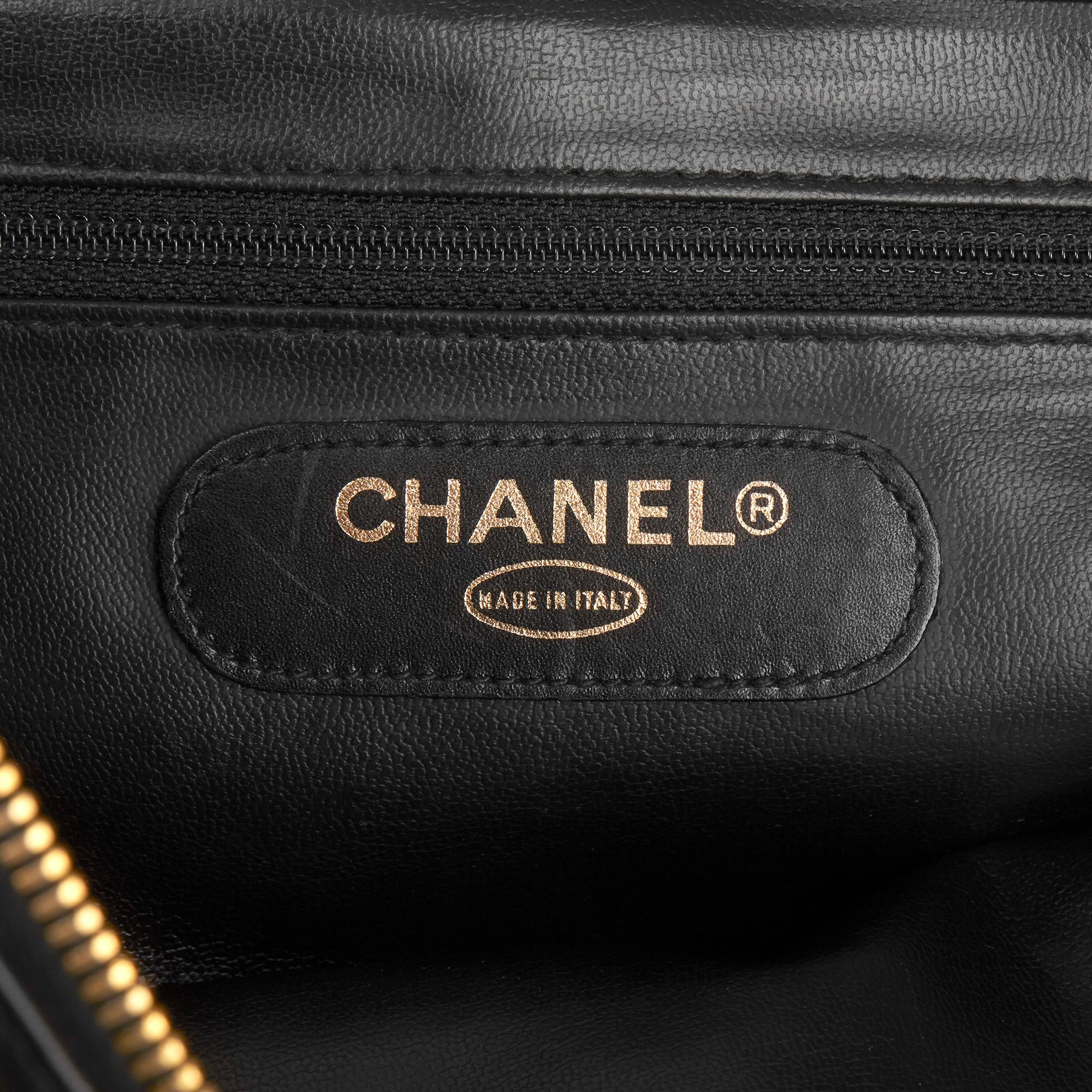 1990 Chanel Black Quilted Lambskin Leather Vintage Jumbo XL Supermodel Tote 3