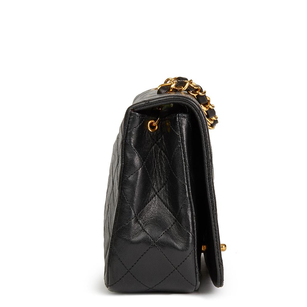 chanel lambskin quilted small single flap black