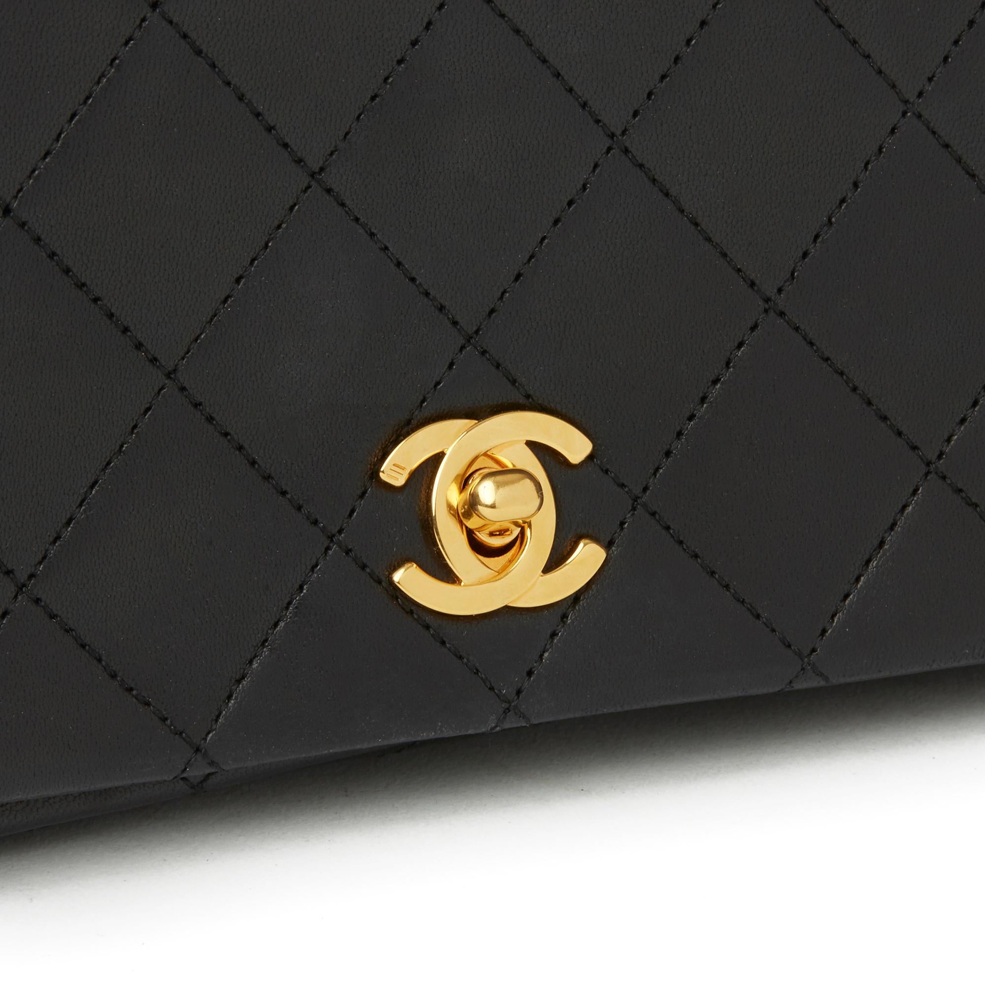 1990 Chanel Black Quilted Lambskin Vintage Mini Flap Bag 2