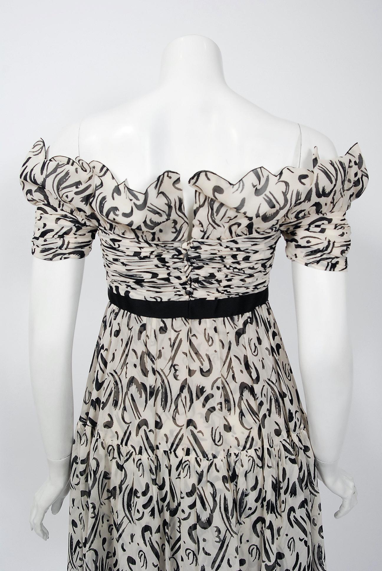 Vintage 1990 Chanel by Karl Lagerfeld Documented Graphic Print Silk Mini Dress In Good Condition For Sale In Beverly Hills, CA