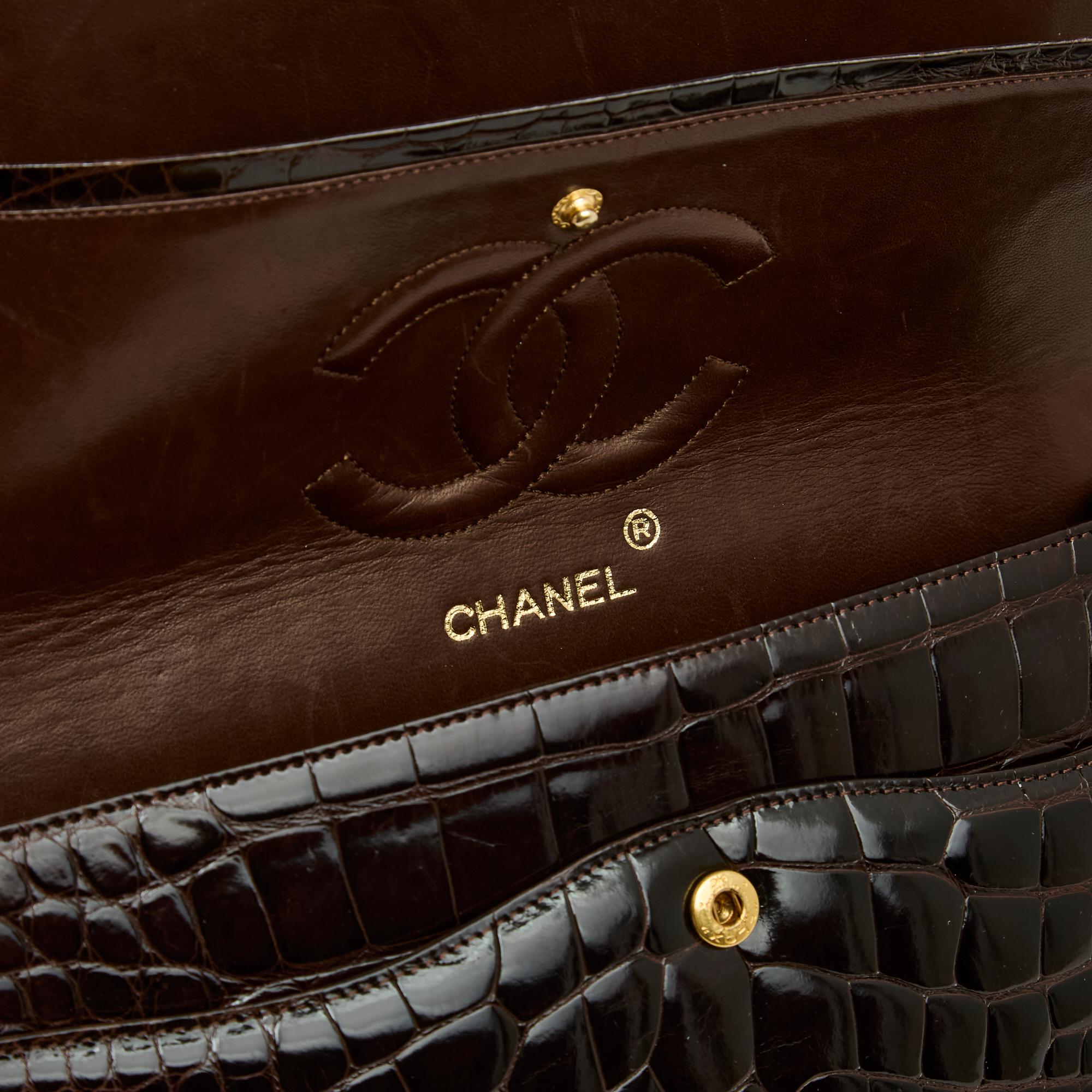 1990 Chanel Sac Classique 25 Precious brown leather double flap Bag Pristine 1