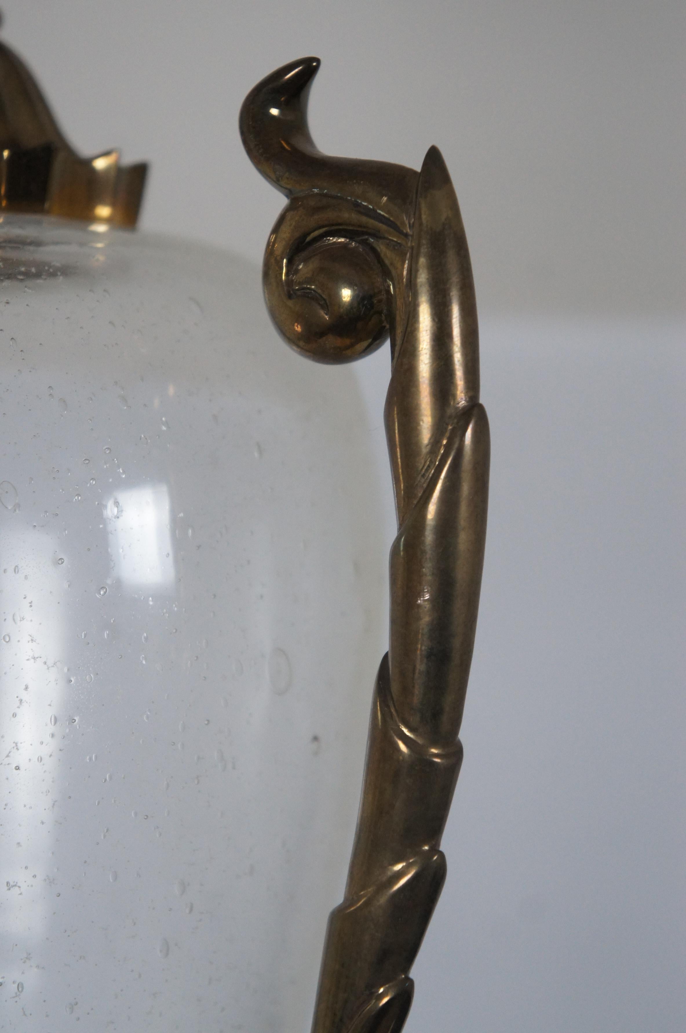 1990 Chapman Hollywood Regency Brass & Glass Globe Trophy Urn Table Lamp For Sale 4